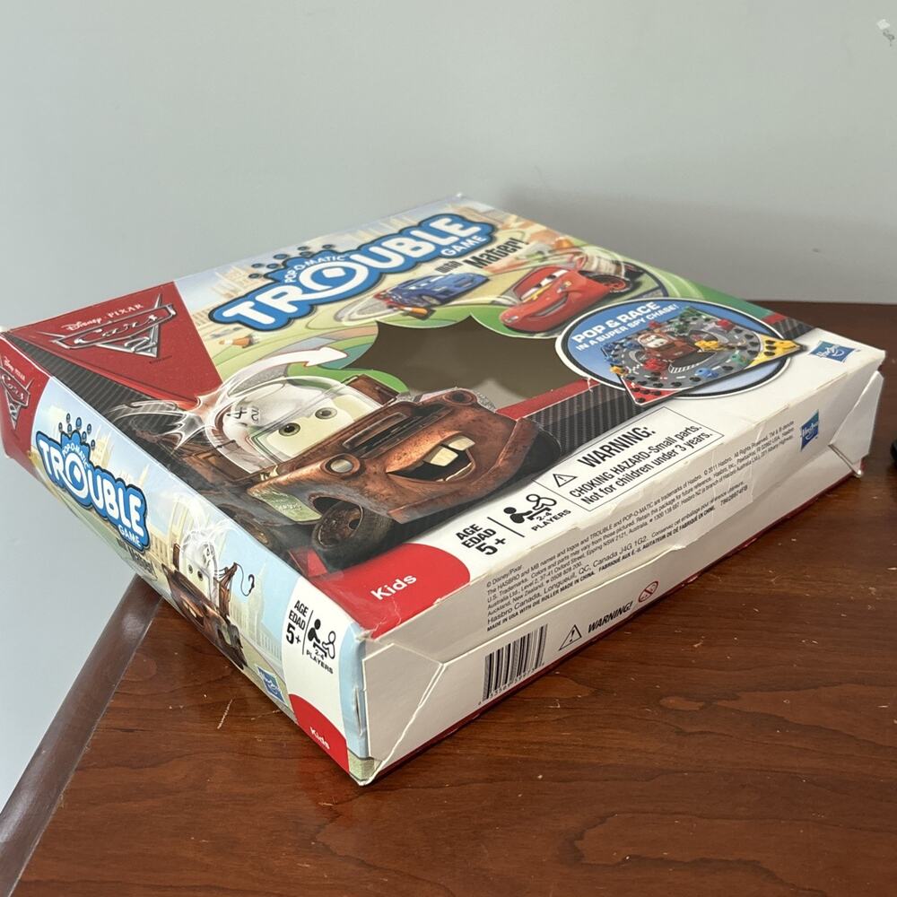 Hasbro Disney Pixar Cars 2 Pop-O-Matic Trouble Game With Mater Complete Box - Picture 9 of 9